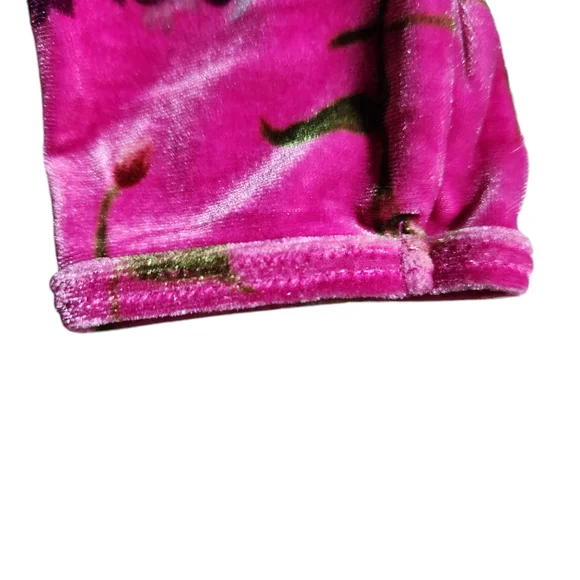 FINAL PRICE Vintage Hanna Andersson Pink Velour Floral Romper Ruffle 6-12mo/70cm - Picture 5 of 12